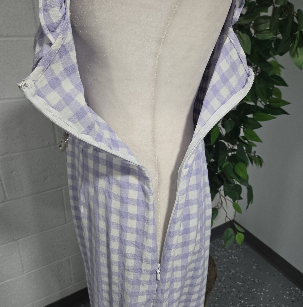 Urban Outfitters Emerson Gingham Ruffle Wide Leg Jumpsuit Fairy Garden Party XL - Picture 6 of 10